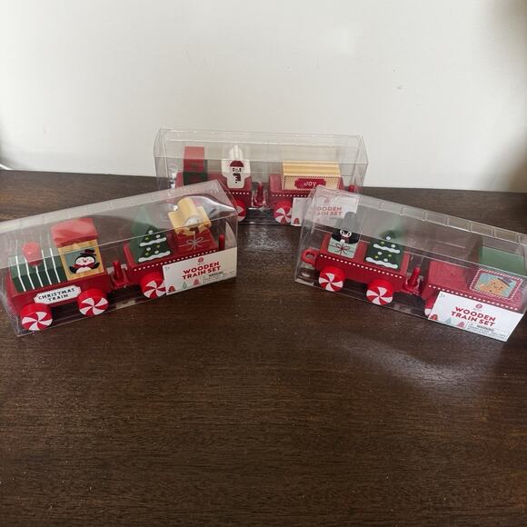 NEW Target Bullseye's Playground Christmas 2025 Wooden Train Set 6 Cars Holiday - Picture 1 of 16